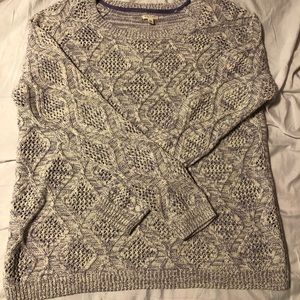 Sonoma Lavender and White Knitted Sweater